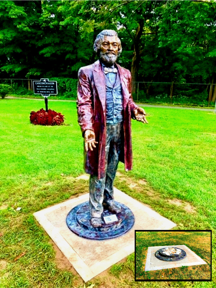 "Carvin Eison, project director of Re-Energize the Legacy of Frederick Douglass Committee in Rochester, said the city will replace the monument quickly with another replica that was in storage. “I’ve always said if one goes down ten more go back up,” said Eison, who helped lead Rochester’s celebration of the 200th anniversary of Douglass’s birth." - Washington Post 