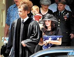 Funeral for Sergeant Christopher Speer, who never came home again to his famly, wife Tabitha, and his two small children, Taryn and Tanner.  